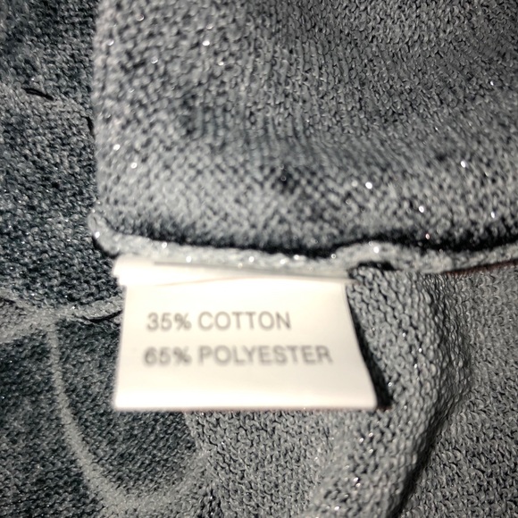 YisiFen • Vtg• Black/White • Silver Metallic Thread • Large • Shimmering Sweater - Picture 12 of 15